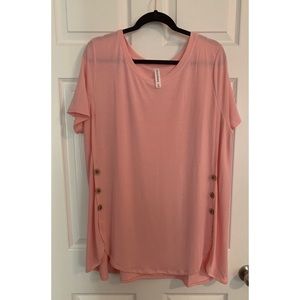 Pink tunic with button detail
